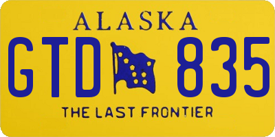 AK license plate GTD835