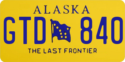 AK license plate GTD840