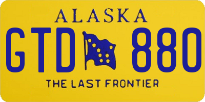 AK license plate GTD880