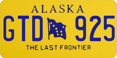 AK license plate GTD925
