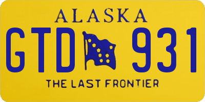 AK license plate GTD931