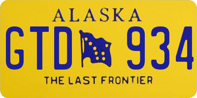 AK license plate GTD934
