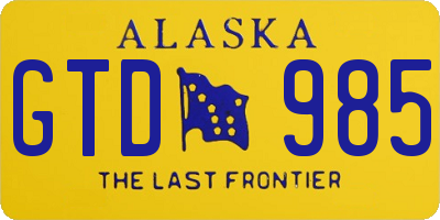 AK license plate GTD985