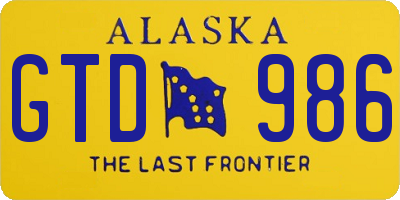 AK license plate GTD986