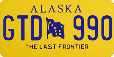 AK license plate GTD990