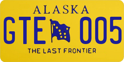 AK license plate GTE005