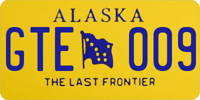 AK license plate GTE009