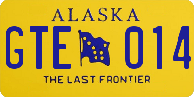 AK license plate GTE014