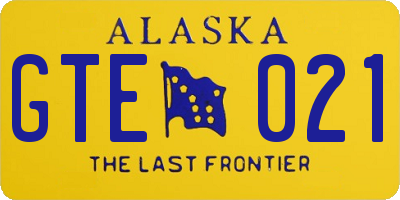 AK license plate GTE021