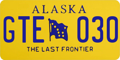 AK license plate GTE030