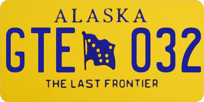 AK license plate GTE032