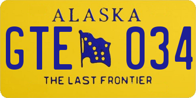 AK license plate GTE034