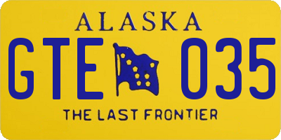 AK license plate GTE035