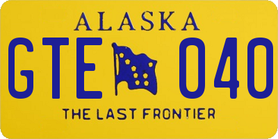 AK license plate GTE040