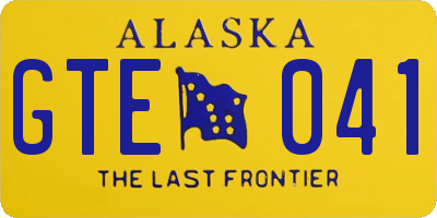 AK license plate GTE041