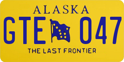 AK license plate GTE047