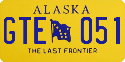 AK license plate GTE051
