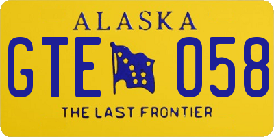 AK license plate GTE058