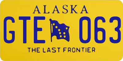AK license plate GTE063