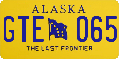 AK license plate GTE065