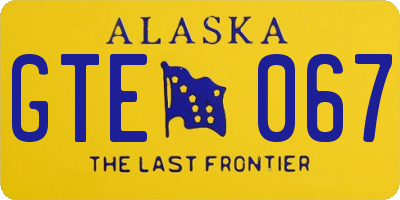 AK license plate GTE067