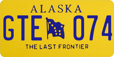 AK license plate GTE074