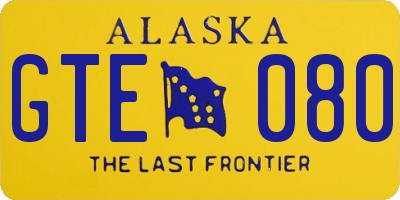 AK license plate GTE080