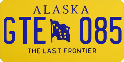 AK license plate GTE085