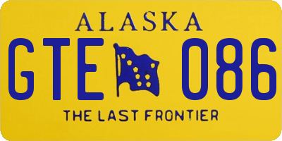 AK license plate GTE086