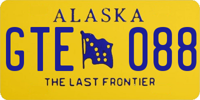 AK license plate GTE088