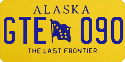 AK license plate GTE090