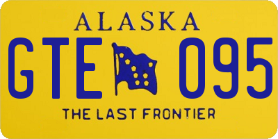 AK license plate GTE095