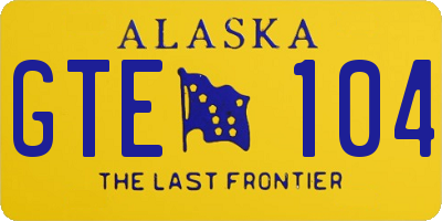 AK license plate GTE104