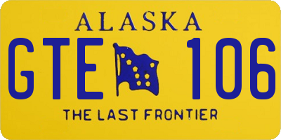 AK license plate GTE106