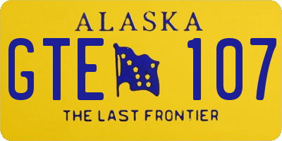 AK license plate GTE107