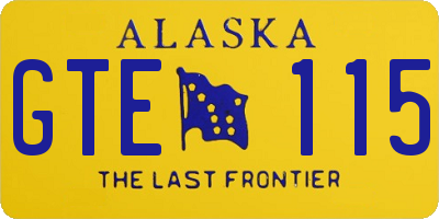 AK license plate GTE115