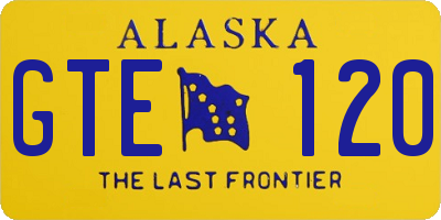 AK license plate GTE120