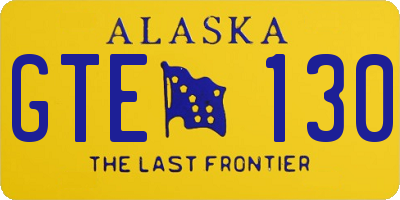 AK license plate GTE130