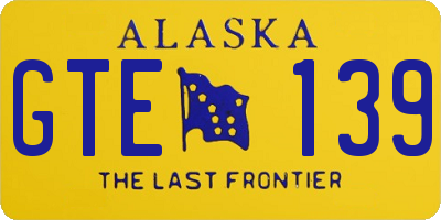 AK license plate GTE139