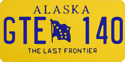 AK license plate GTE140