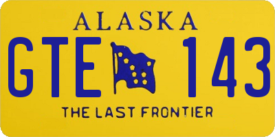 AK license plate GTE143