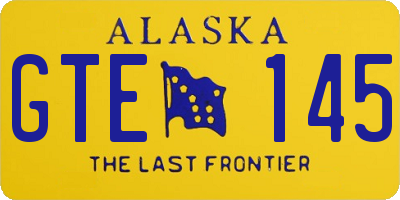 AK license plate GTE145