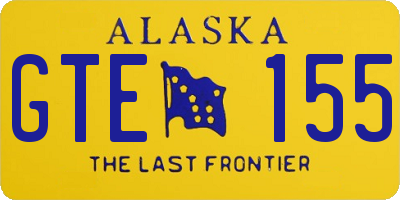 AK license plate GTE155