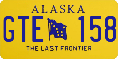 AK license plate GTE158