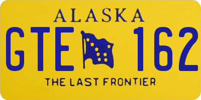 AK license plate GTE162