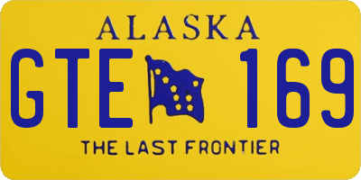 AK license plate GTE169