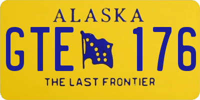 AK license plate GTE176