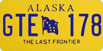 AK license plate GTE178