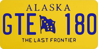 AK license plate GTE180