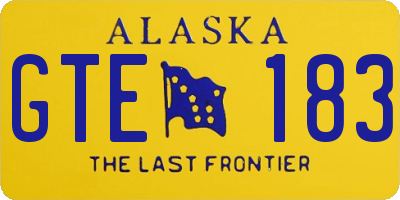 AK license plate GTE183
